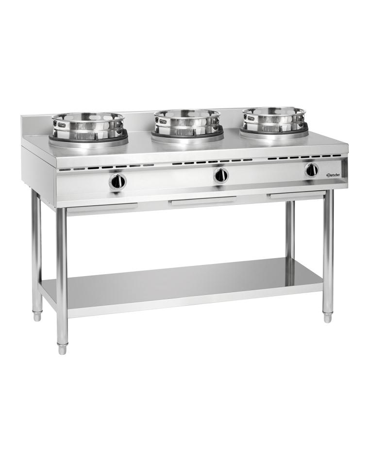 Cuisinière à gaz Wok - 3 Brûleurs - Bartscher - 1053103