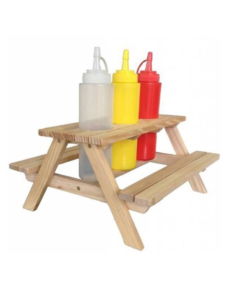 Porte-bouteille Squeeze - Table de pique-nique - 3 x 250 ML - Blanc/Rouge/Jaune - Promoline