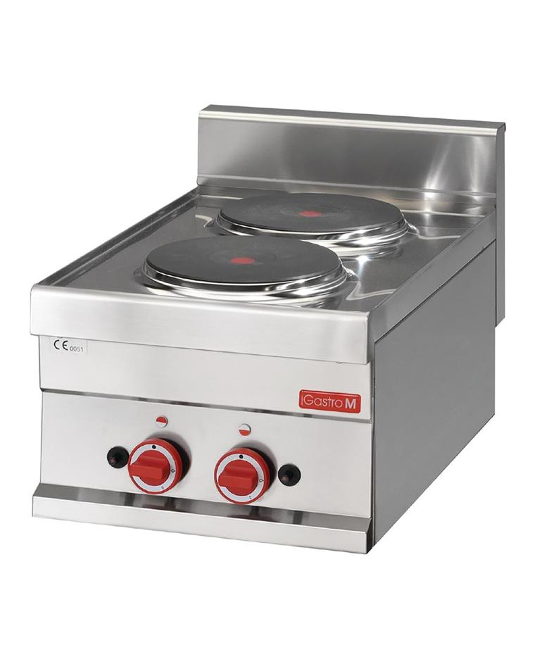 Cuisinière - Ligne 600 - 2 feux - Electrique - H 28 x 30 x 60 CM - 3000 W - 400 V - Inox - Gastro M - GN017