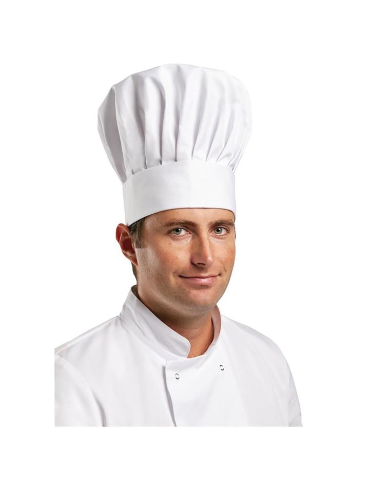 Toque de Chef - Unisexe - Blanc - 60,9 CM - Polyester/Coton - Vêtement de Chefs Blancs - A200