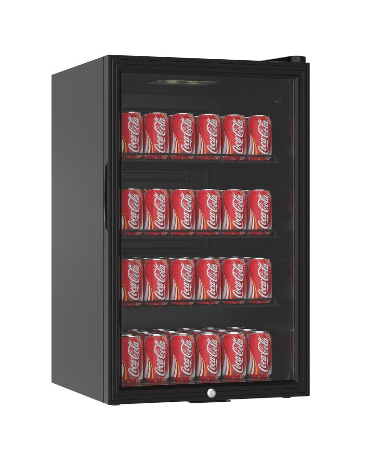 Mini frigo porte vitrée - 115 litres - H 84 x 54 x 53 CM - Noir - Promoline