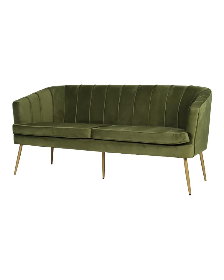 Canapé traiteur - Relax - 170 CM - Velours - Olive - Promoline