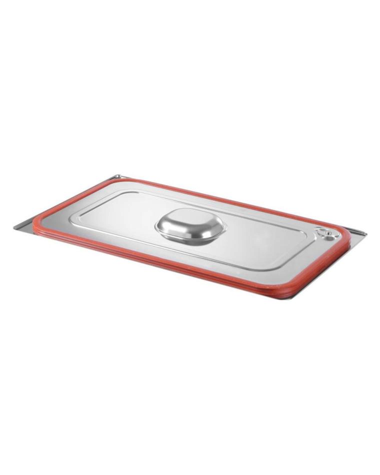 Couvercle gastronorme bord silicone - Inox 1810 - 32,5 X 35,4 CM - Hendi - 802618