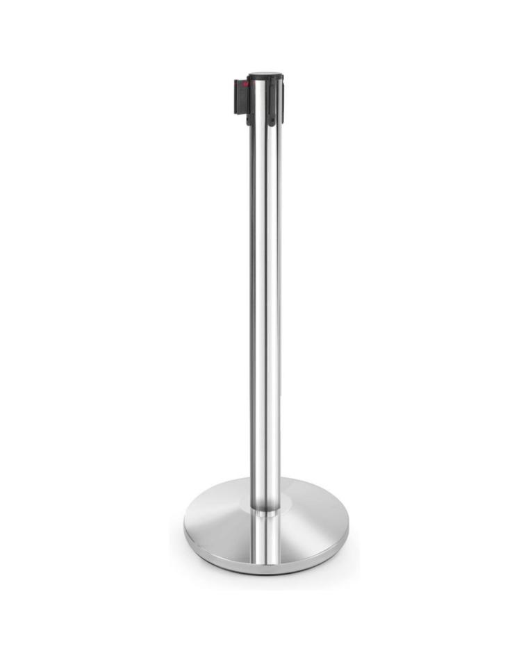 Poteau de barrière avec bande extensible finition brillante - Inox - H 101 X 36 CM - Hendi - 810378