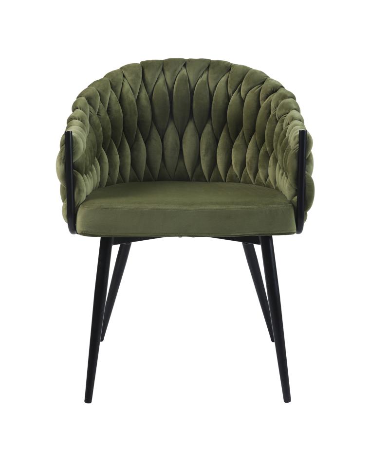 Chaise traiteur Wave - Velours Olive - Promoline