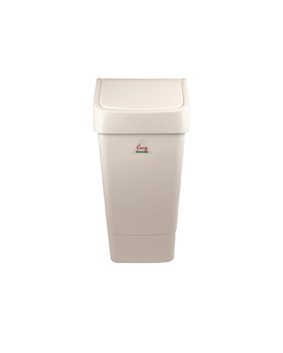 Couvercle basculant poubelle - 50 Litres - Blanc - H 71 x 33 x 32 CM - Polypropylène - Scot Young - L570