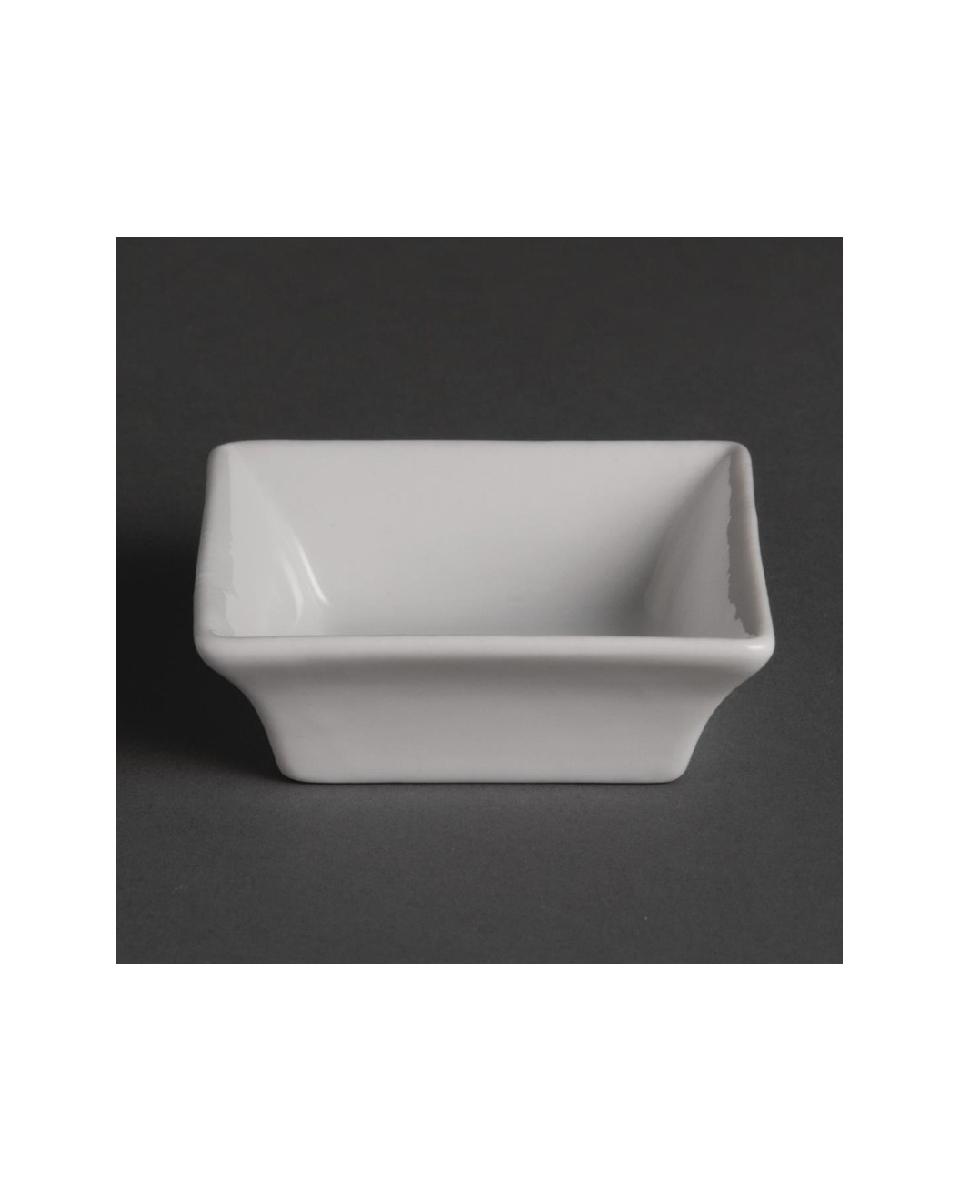 Plat à amuse-bouche - 12 pièces - H 2,5 x 7,5 x 7,5 CM - Porcelaine - Olympia - Y136