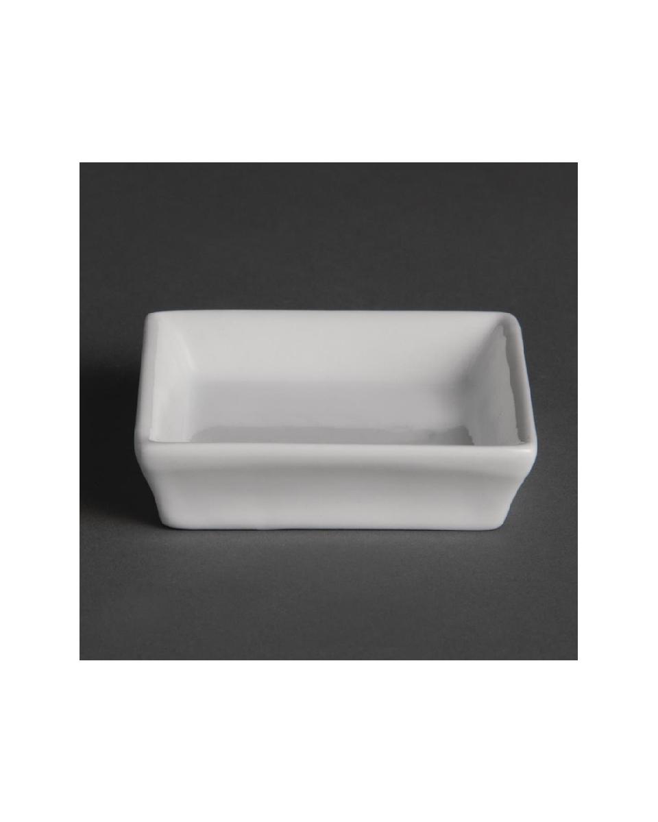 Plat Amuse - 5 CL - 12 pièces - H 2 x 8 x 8 CM - Porcelaine - Olympia - U180