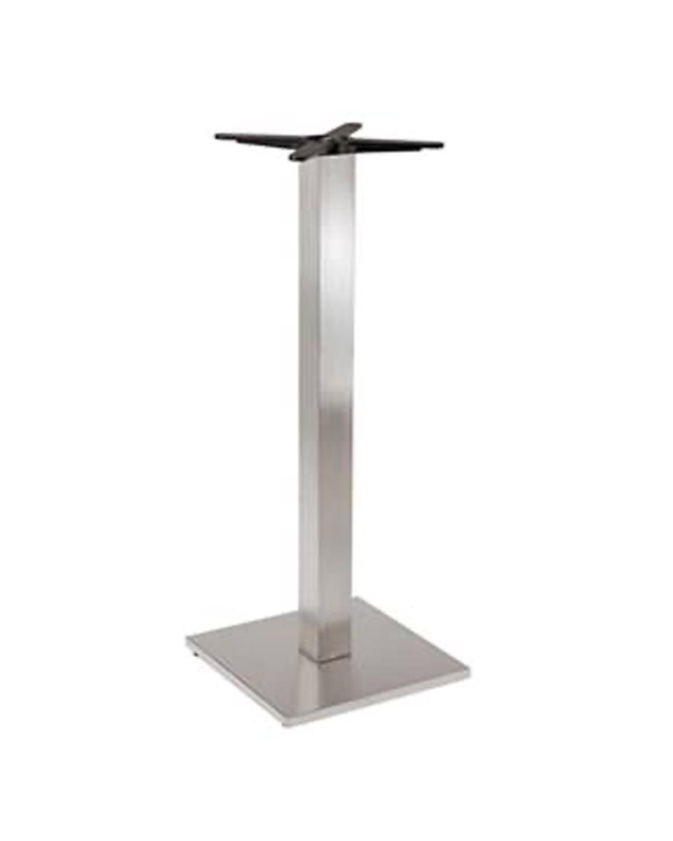 Structure table haute - 40 x 40 CM - Inox - Brossé - Promoline