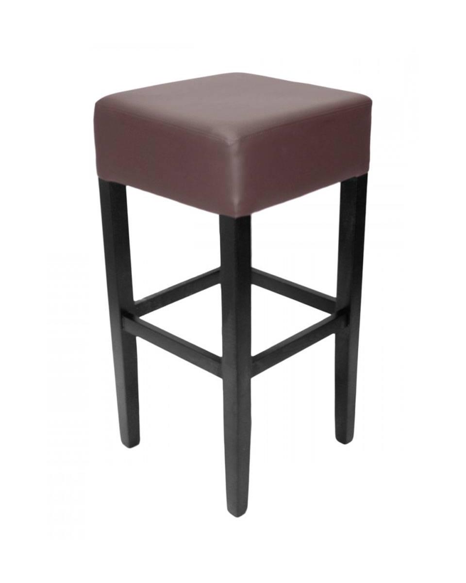 Tabouret de bar traiteur - Bruges - Marron - Simili cuir - Promoline