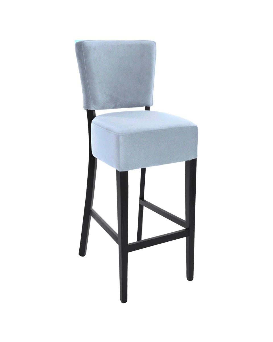 Tabouret de bar Horeca - Naples - Velours - Avec dossier - Bleu clair - Promoline