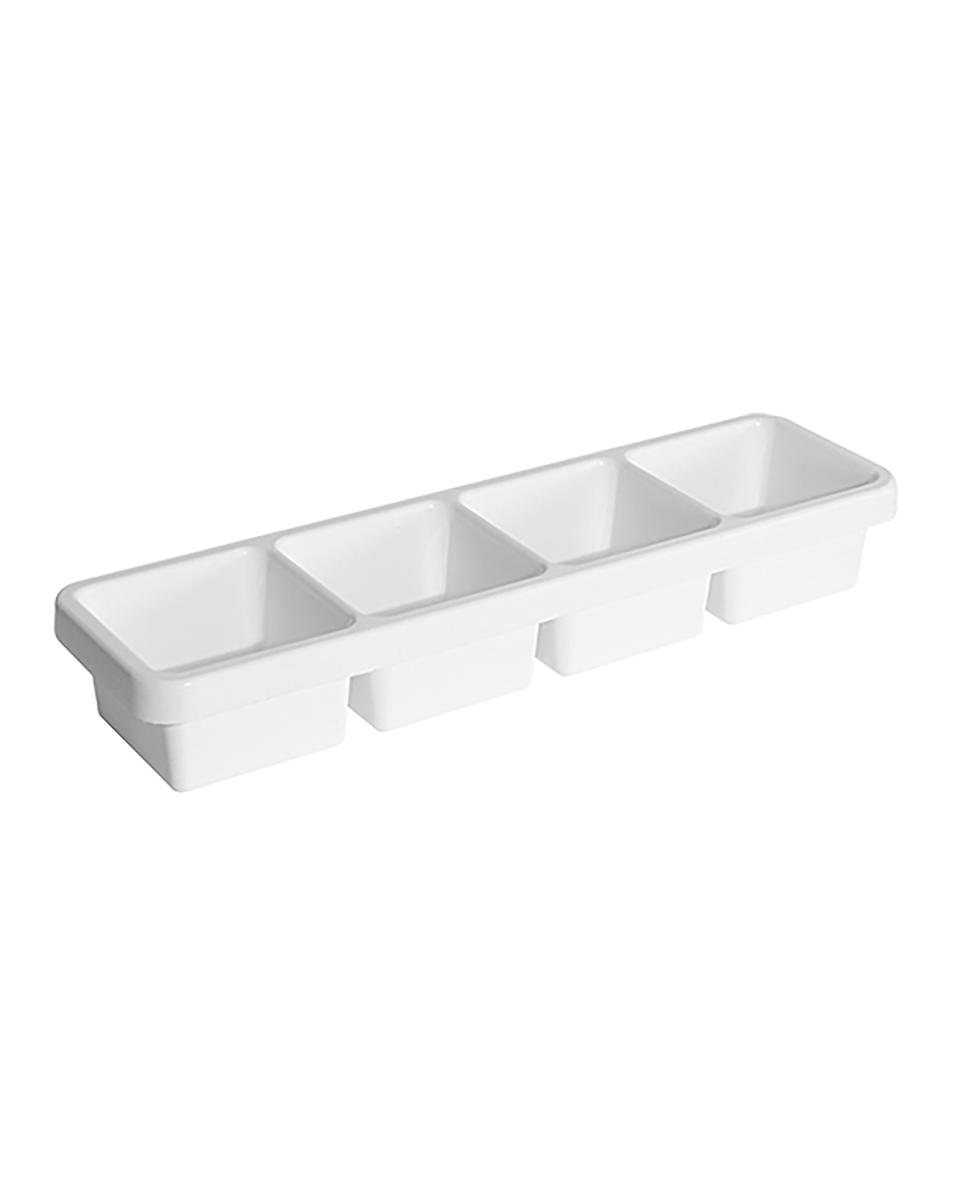 Barquette alimentaire - H 7.5 x 47 x 13 CM - 0.27 KG - Polypropylène - Blanc - 0.7 Litre - -20°C / +120°C - 023004