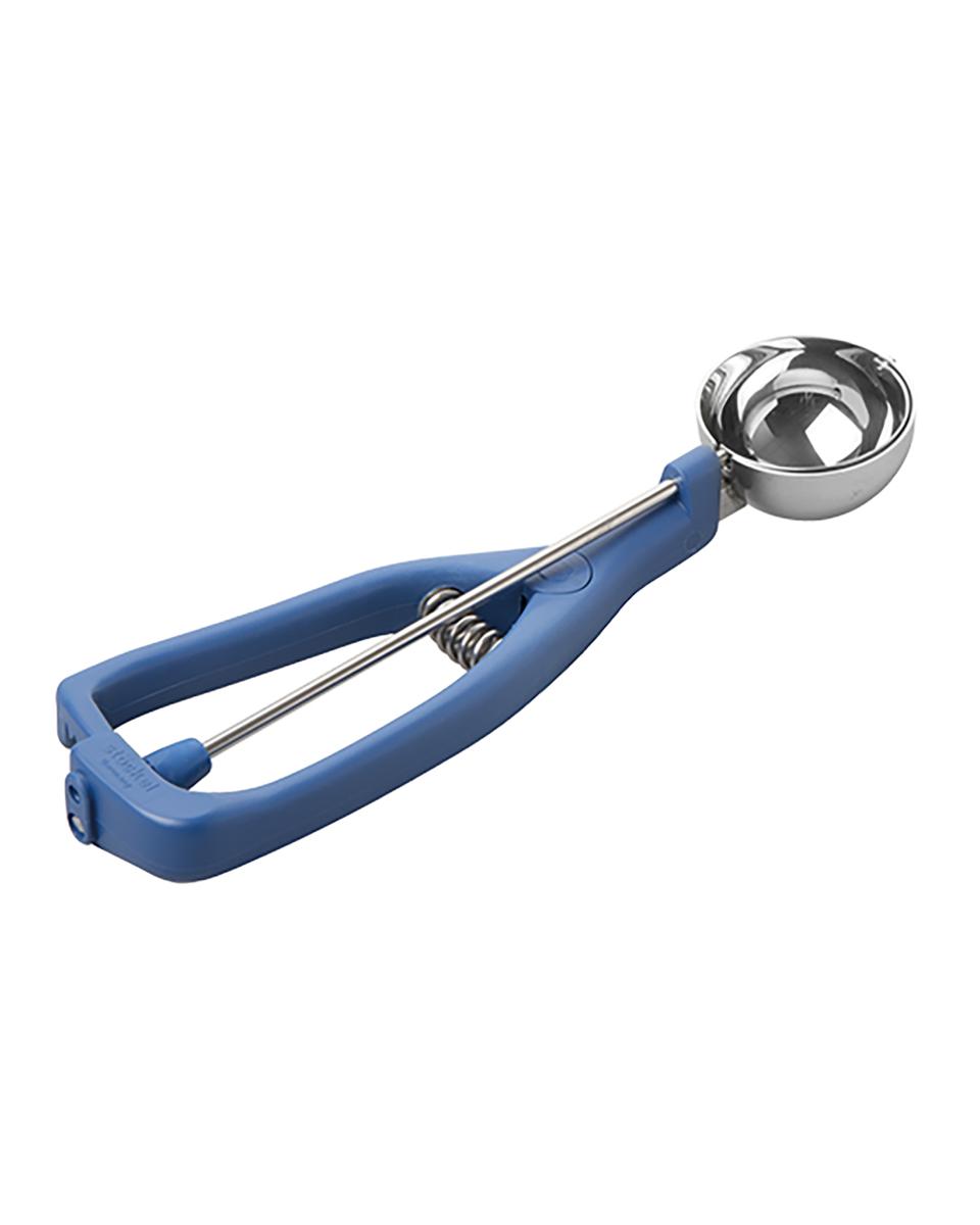 Cuillère portionneuse à glace - 0,16 KG - Ø5,1 CM - Acier inoxydable 18/10 - Bleu - 0,024 Litre - Stöckel - 040224