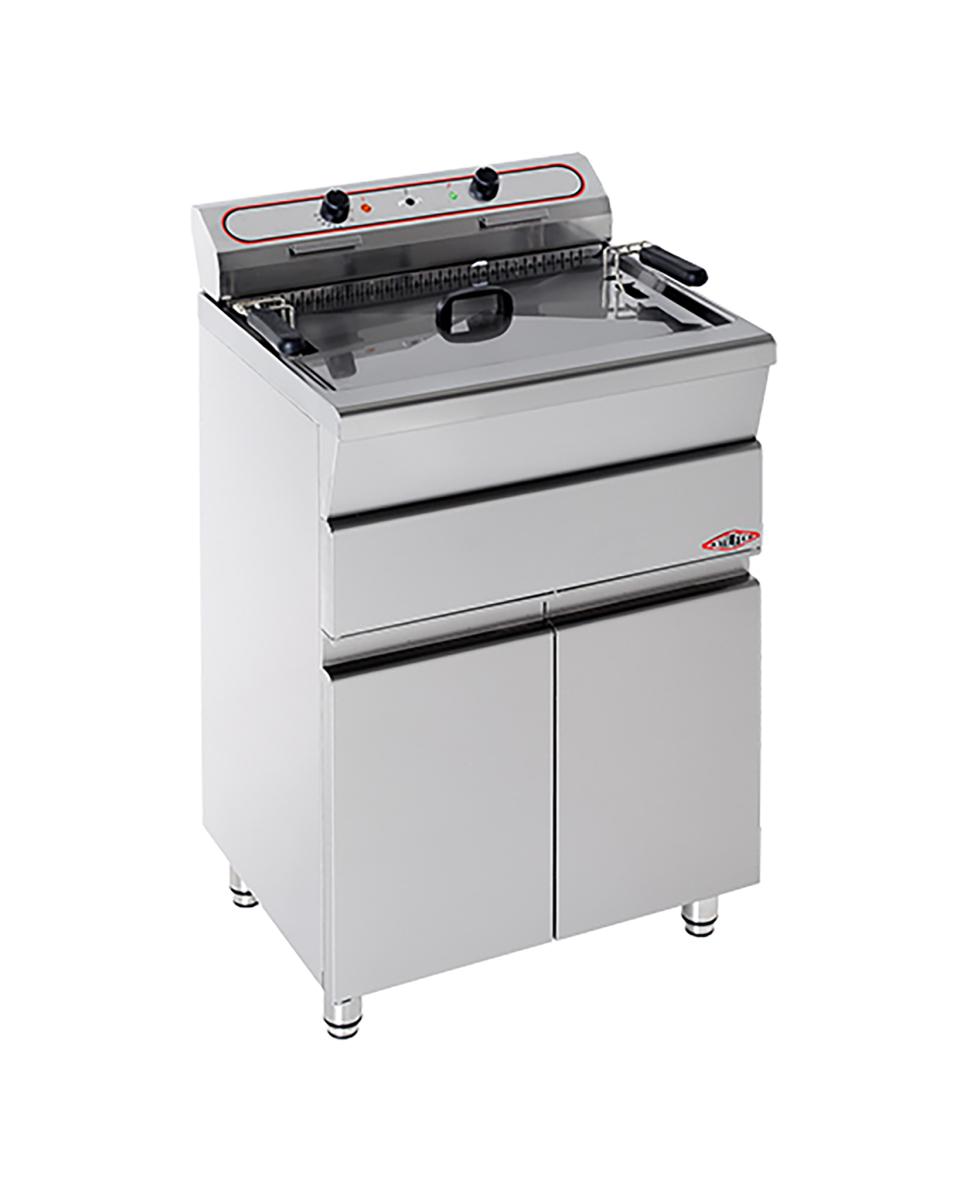 Friteuse - H 90 x 62 x 53 CM - 35 KG - 380 - 415 - Sans - Prise V - 9900 W - Inox - 26 Litre - Electrique - Stilfer - 527126