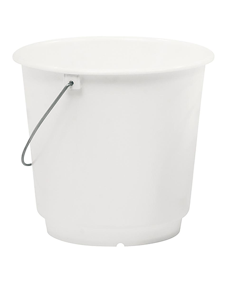 Seau - H 28 CM - 0,483 KG - Ø31 CM - Polypropylène - Blanc - 12 Litres - Denox - 600021