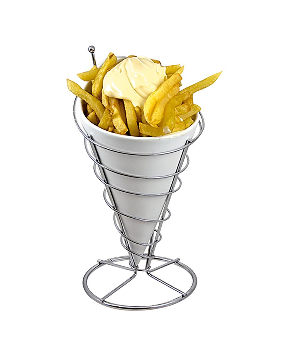 Servir Sachet Chips - H 23 CM - 0.52 KG - Ø12 CM - Porcelaine - Blanc - 875075