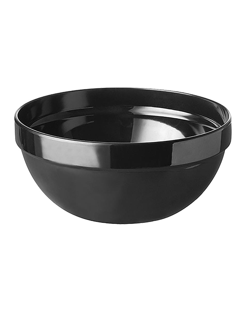 Plat de service - H 5,5 CM - 0,1 KG - Ø12 CM - Mélamine - Noir - 0,25 Litre - 060111