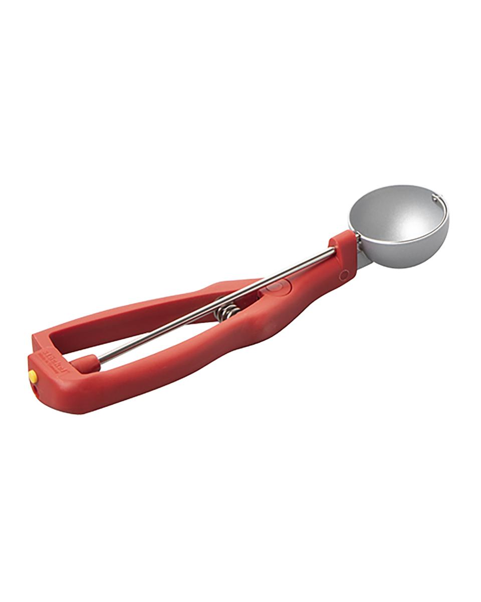 Cuillère portionneuse à glace - 0,153 KG - Ø4,9 CM - Inox 18/10 - Rouge - 0,030 Litre - Stöckel - 040330