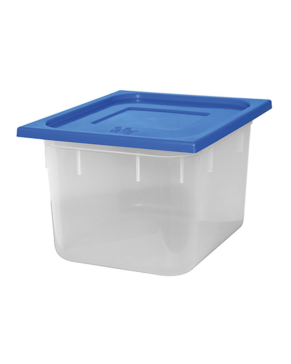 Boîte Alimentaire - 1/2 GN - 11.8 Litre - H 20 x 32.5 x 26.5 CM - Polypropylène - Bleu - -40°C / +70°C - Hermétique Verrouillable - Caterchef - 953843