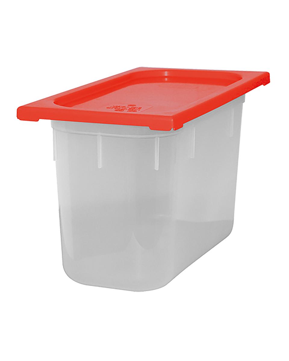 Boîte Alimentaire - 1/3 GN - 7 Litre - H 20 x 32.5 x 17.6 CM - Polypropylène - Rouge - -40°C / +70°C - Hermétique Verrouillable - Caterchef - 953859