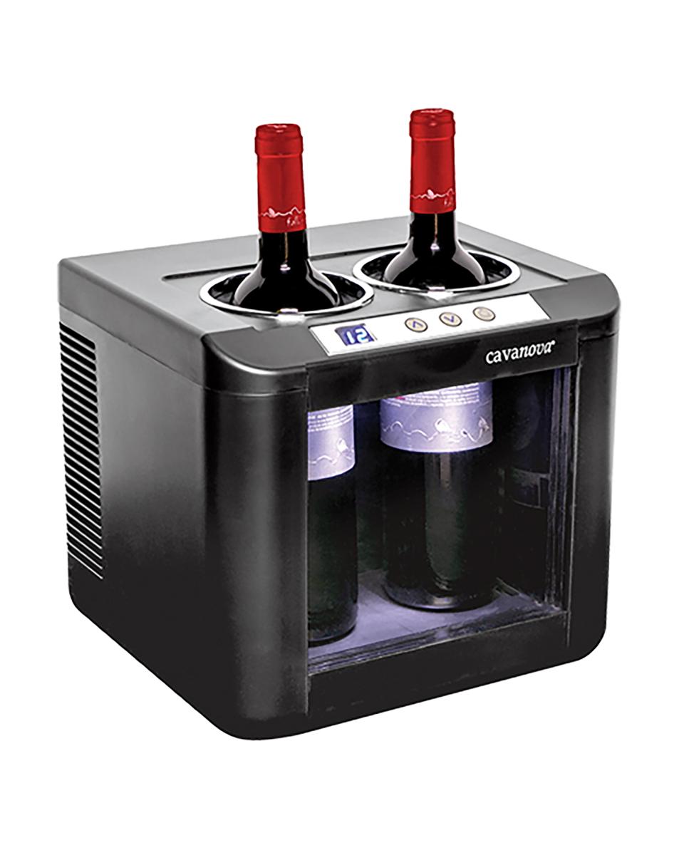 Rafraîchisseur bouteille - H 26 x 29 x 26 CM - 6.83 KG - Ø9.15 CM - 220-240 V - 50 W - Noir - +5°C / +18°C - Cavanova - 605002