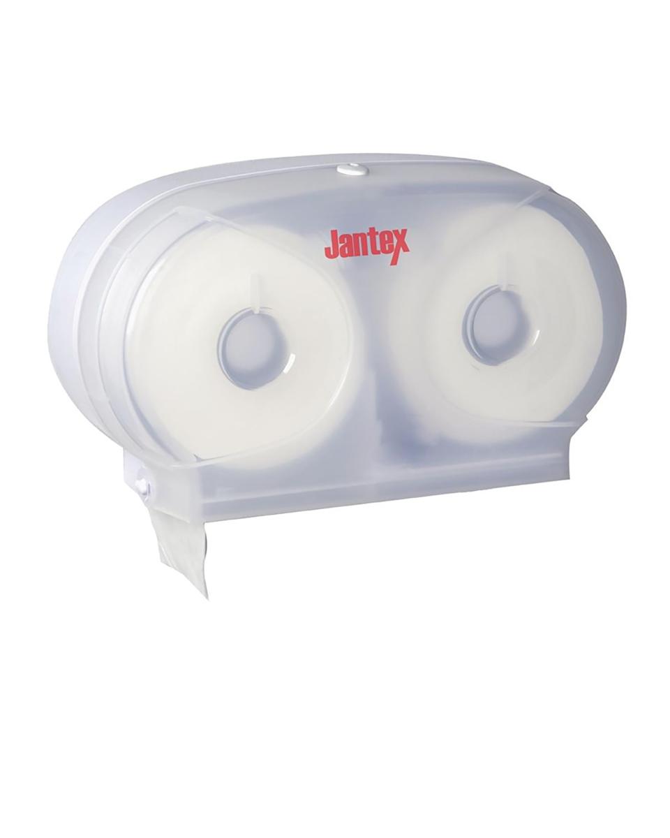 Distributeur de papier toilette - Double - H 33,4 x 20,7 x 12,7 CM - Plastique - Jantex - GL062