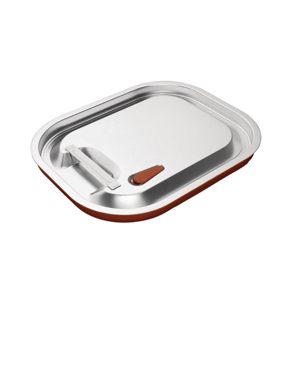 Couvercle bac gastronorme - Silicone - 1/2 GN - H 2 x 32,5 x 26,5 CM - Inox/Silicone - Vogue - CP269