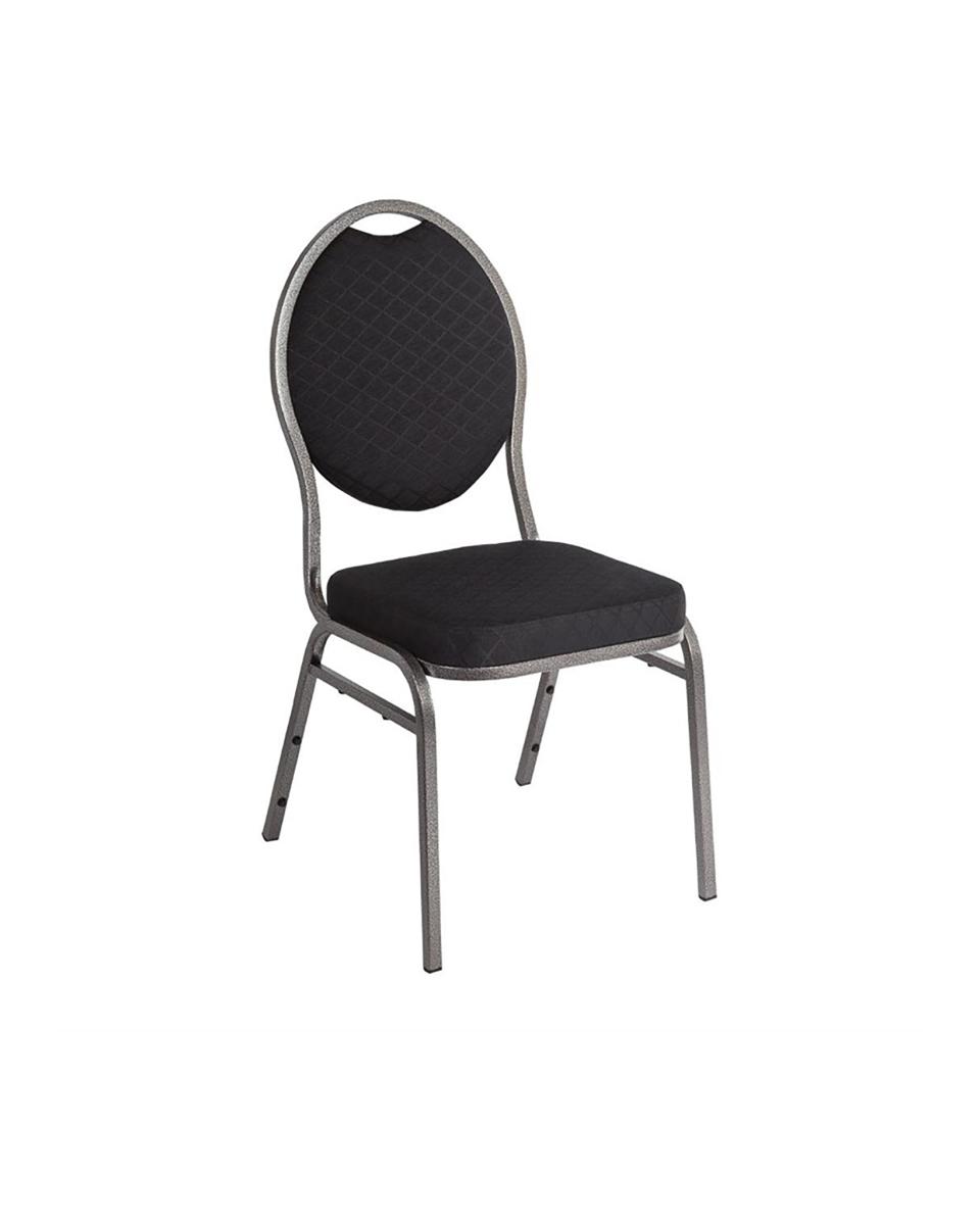 Chaise empilable - 4 pièces - Noir - H 90 x 43 x 53 CM - Acier - Bolero - CE142