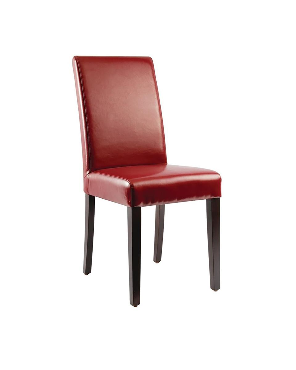 Chaise de restauration - 2 pièces - Rouge - H 94 x 40,5 x 50 CM - Simili Cuir/Bouleau - Bolero - GH443