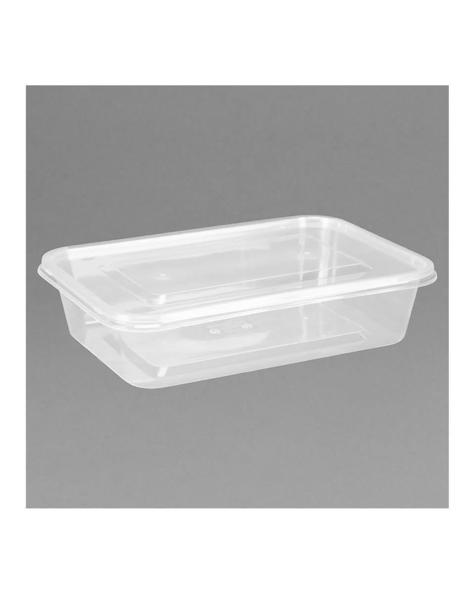 Barquettes jetables micro-ondes - 50 CL - 250 pièces - H 4,3 x 12 x 17,5 CM - Polypropylène/Homopolymère - Fiesta - DM181