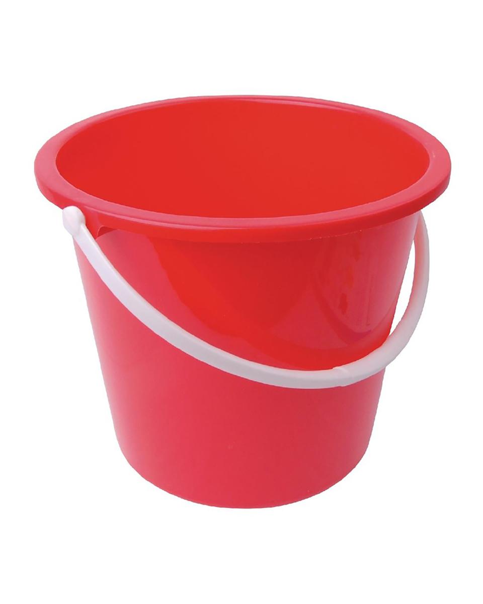 Seau - Rouge - H 26 x 28 x 29,5 CM - Plastique - Jantex - CD807