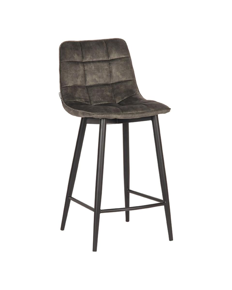 Tabouret de bar - Jelle - Hauteur d'assise 78 CM - Velours - Hunter - Promoline