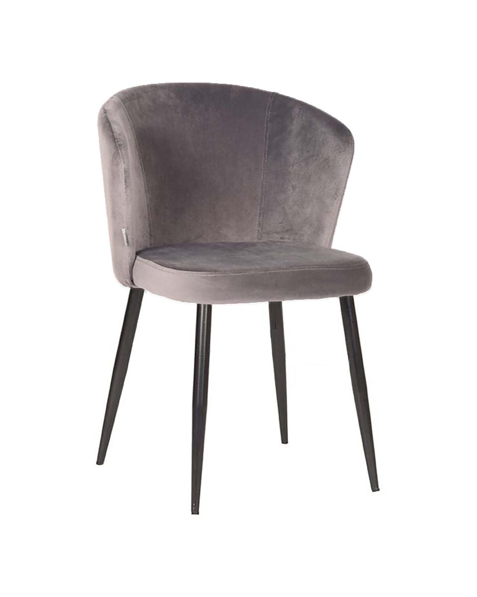 Chaise de restauration - Waylon - Velours - Gris - Promoline