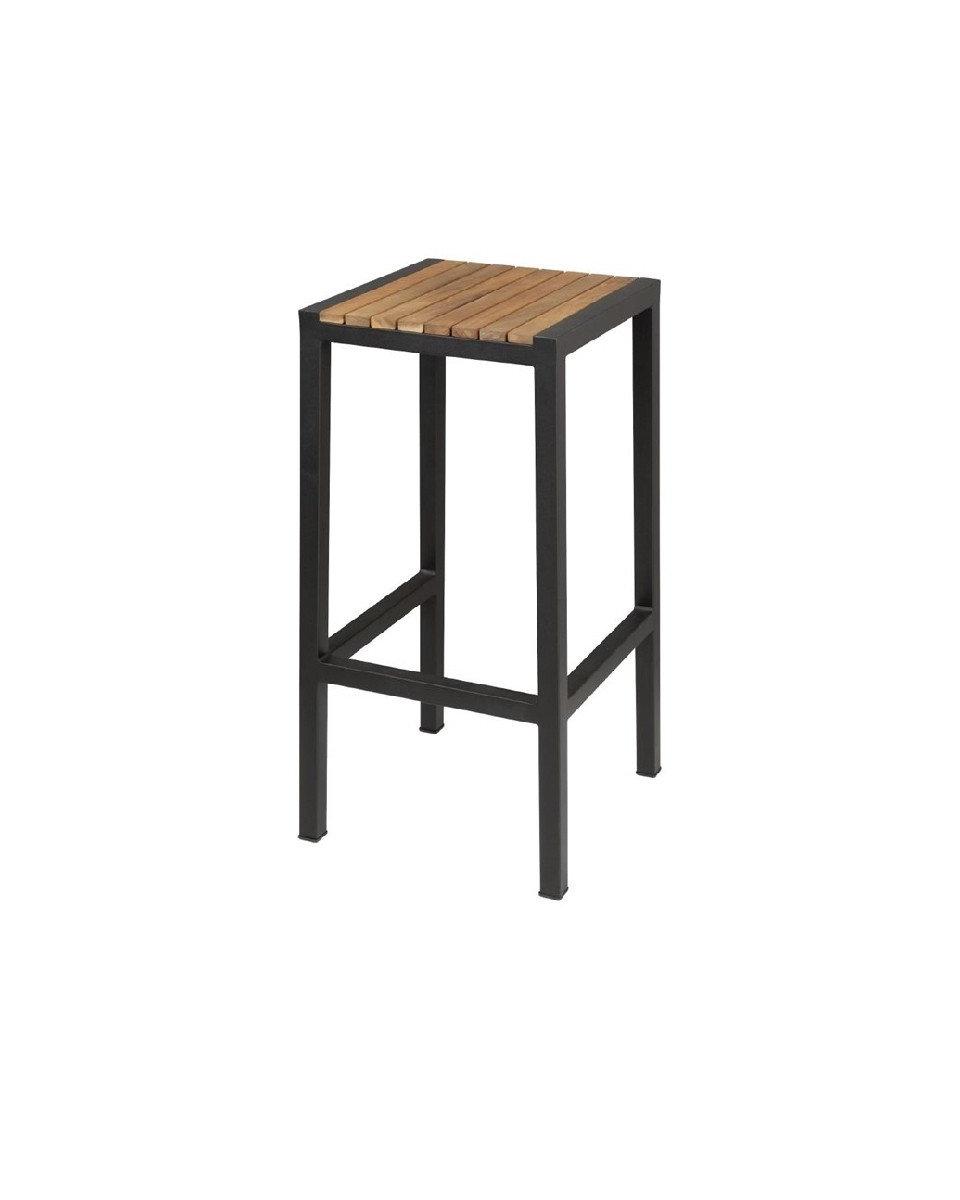 Tabouret de bar - Haut - 2 pièces - H 75 x 35 x 35 CM - Bois d'acacia/Acier - Bolero - DS156