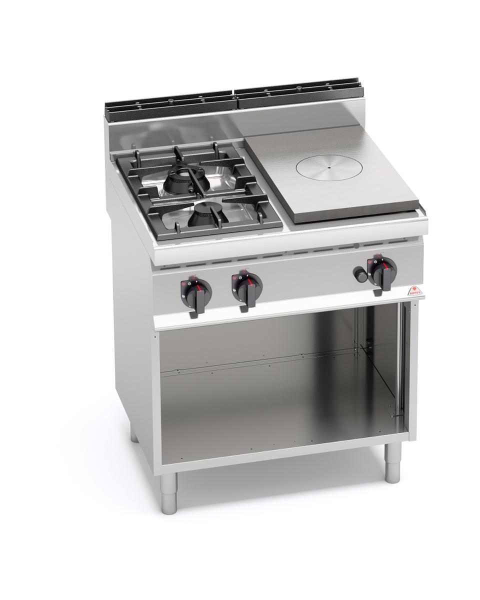 Cuisinière à gaz - Avec plaque de cuisson - 2 feux - Berto's - G7T4P2FM