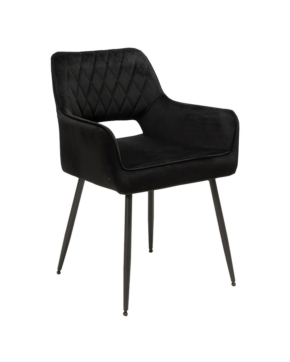 Chaise de restauration - Mieke - Velours - Noir - Promoline