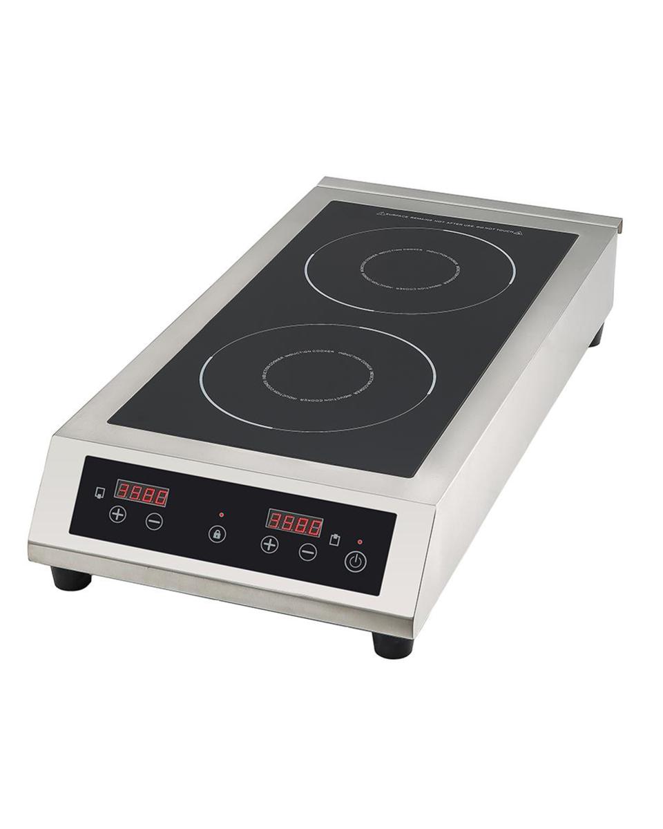 Plaque de cuisson double induction - Inox - 7000 W - 230V - Promoline