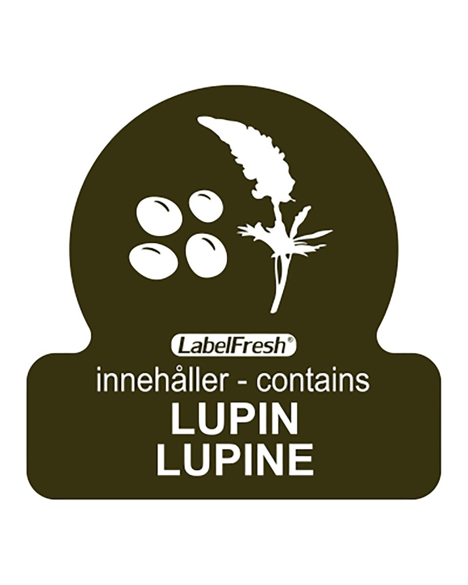 Etiquettes alimentaires - Contient du lupin - 6 x 6 x 500 pièces - 7,5 x 3,8 CM - Papier - Label Fresh - 532712