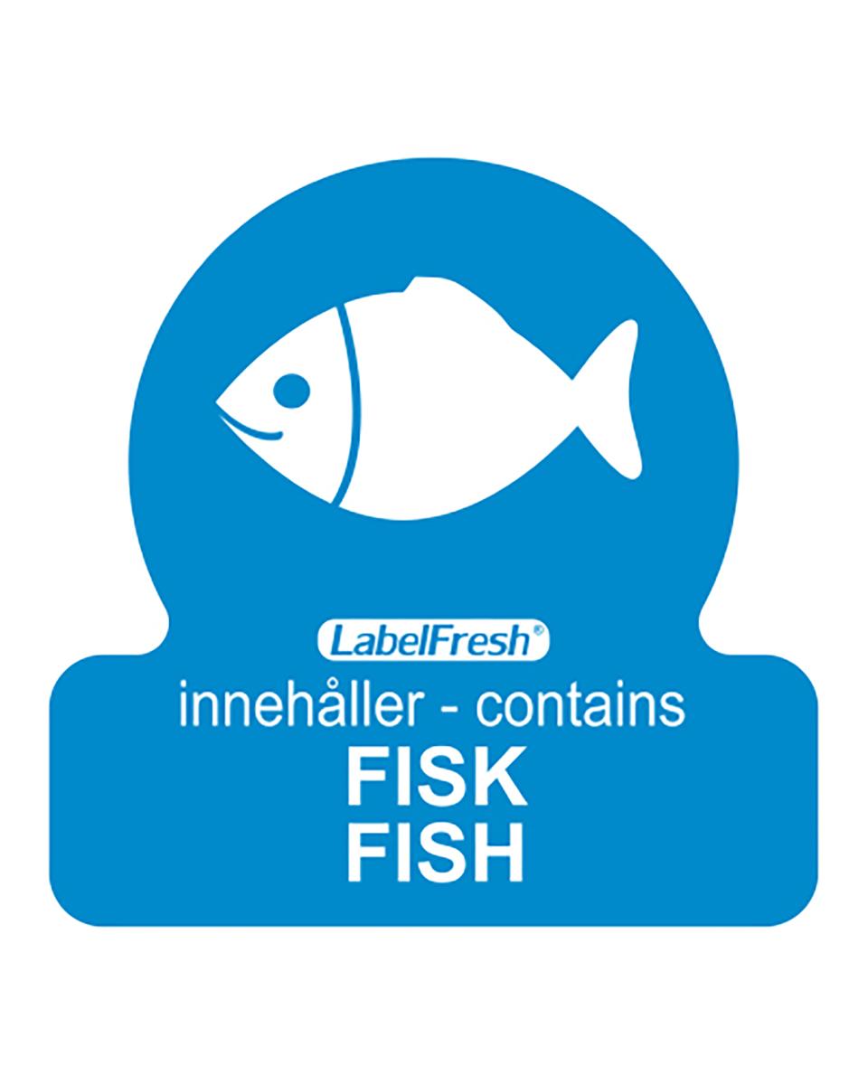 Etiquettes alimentaires - Contient du poisson - 6 x 6 x 500 pièces - 7,5 x 3,8 CM - Papier - Label Fresh - 532714