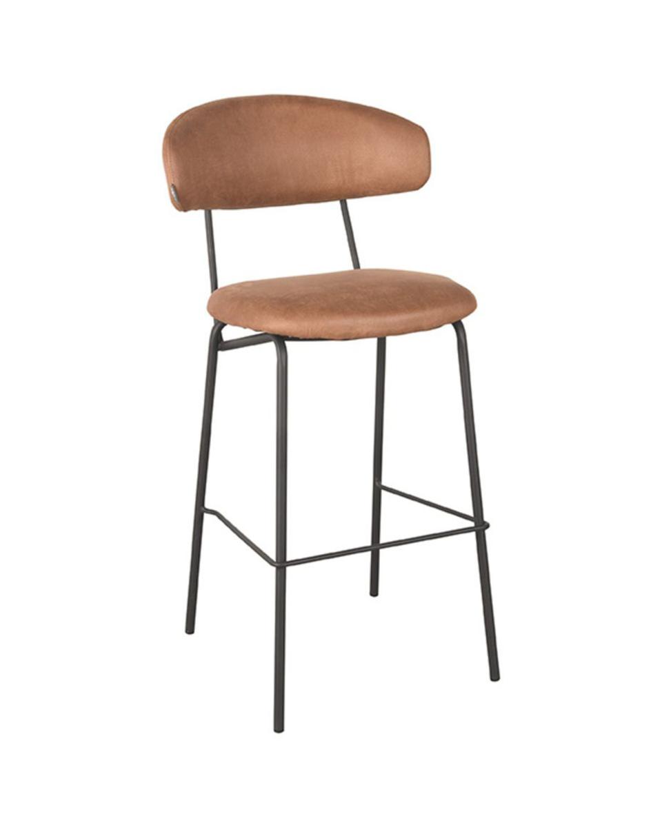 Tabouret de bar - Zaggy - Hauteur d'assise 78 CM - Microfibre - Anthracite - Promoline