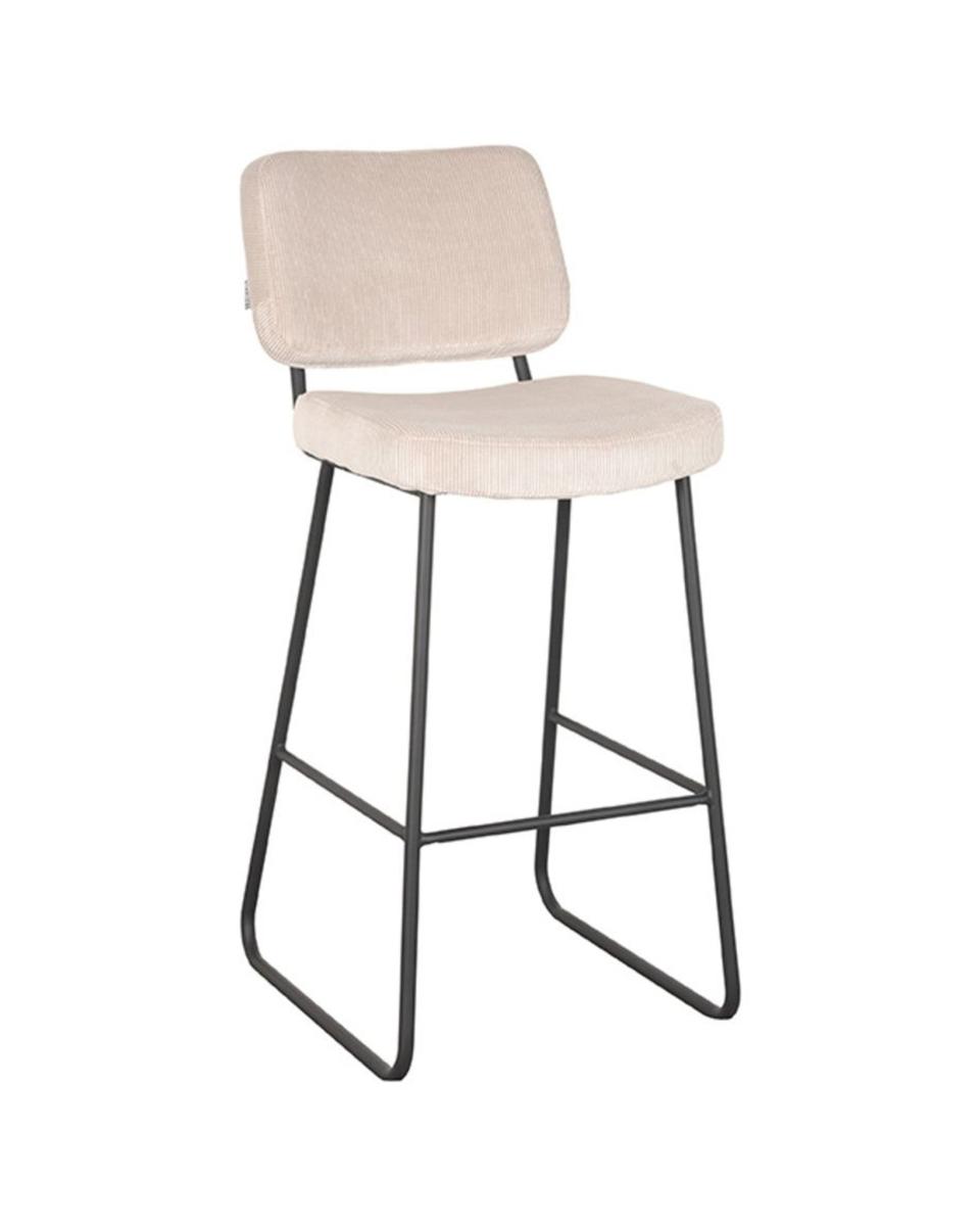 Tabouret de bar - Noah - Hauteur d'assise 78 CM - Tissu côtelé - Naturel - Promoline