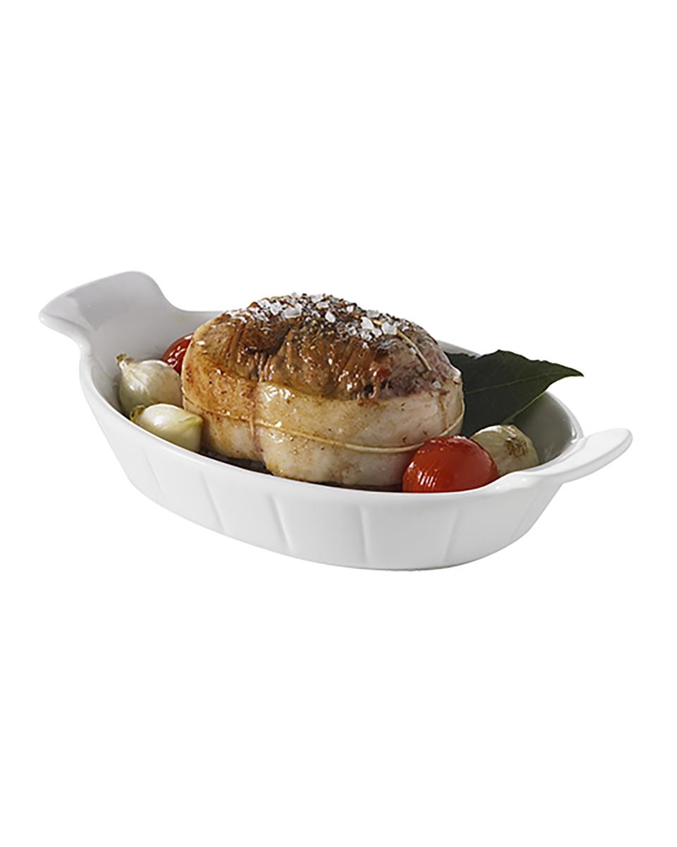 Plat à gratin - H 4,3 x 23 x 16 CM - 0,1 KG - Porcelaine - Blanc - Revol - 735972