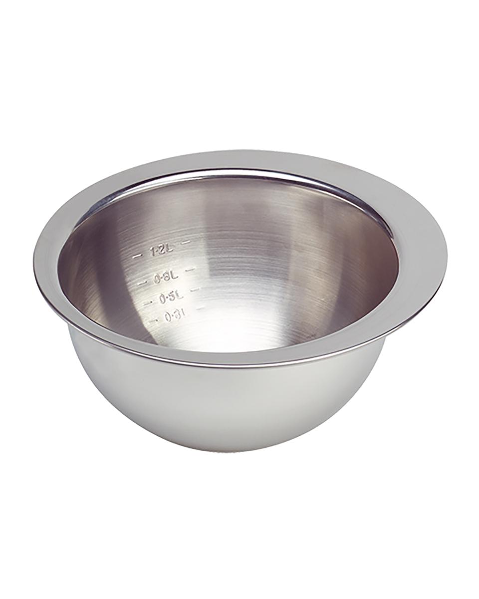 Bol mélangeur - 0,5 KG - Ø18 CM - inox - 1,2 litre - 969060