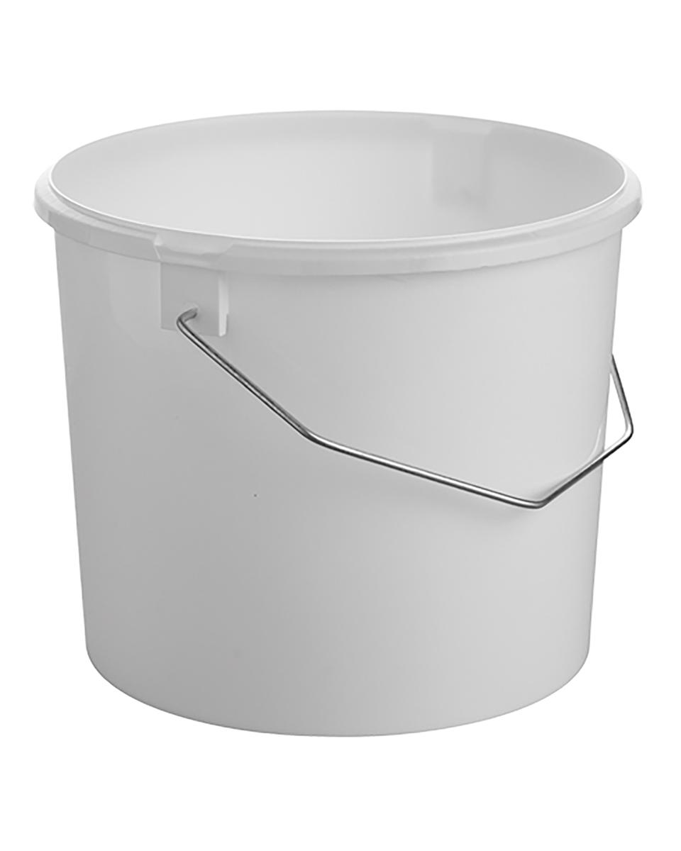 Seau - H 16 CM - 0,001 KG - Ø19,5 CM - Plastique - Blanc - 3 Litre - 865200