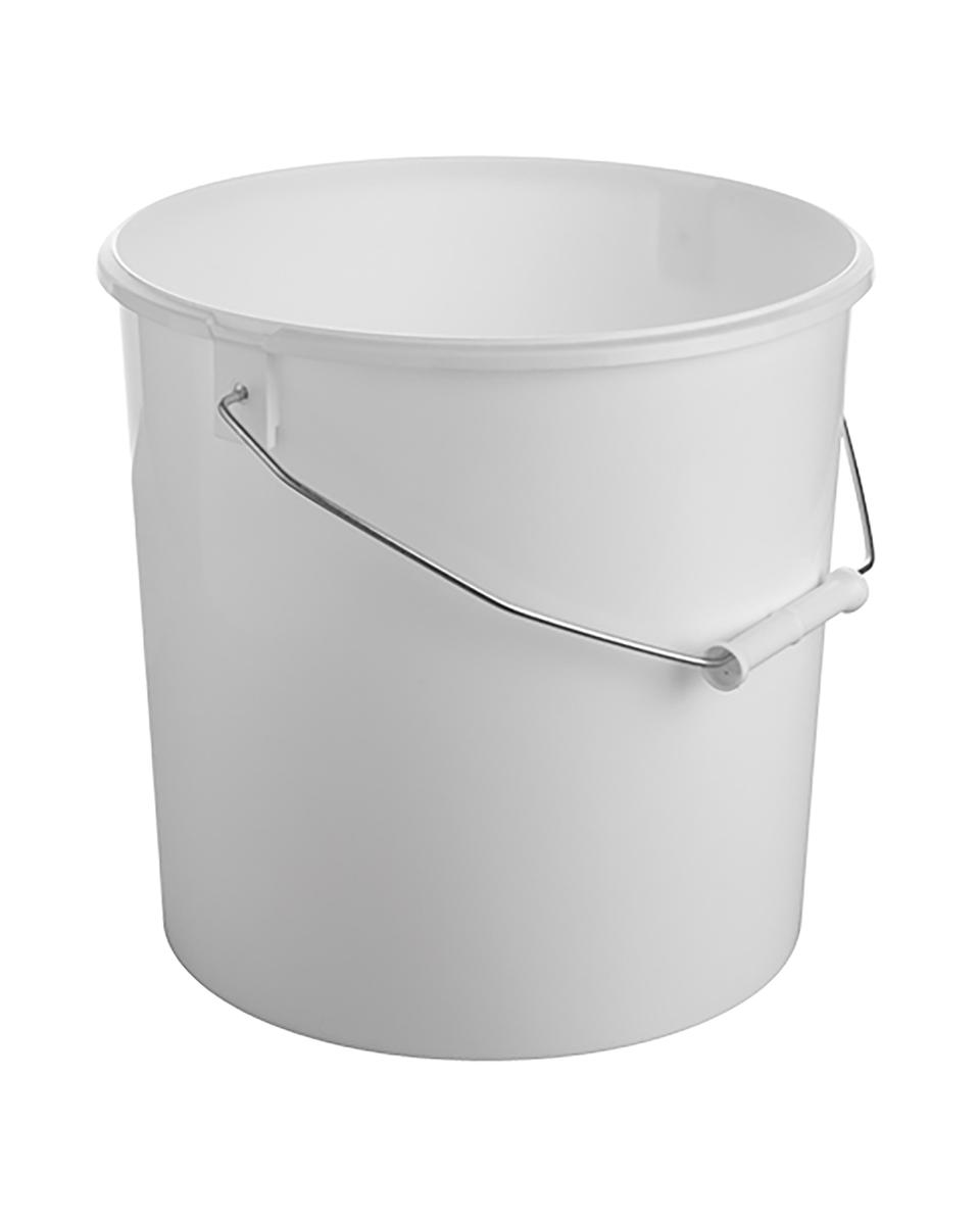 Seau - H 26 CM - 0,001 KG - Ø26,5 CM - Plastique - Blanc - 10 Litres - 865202