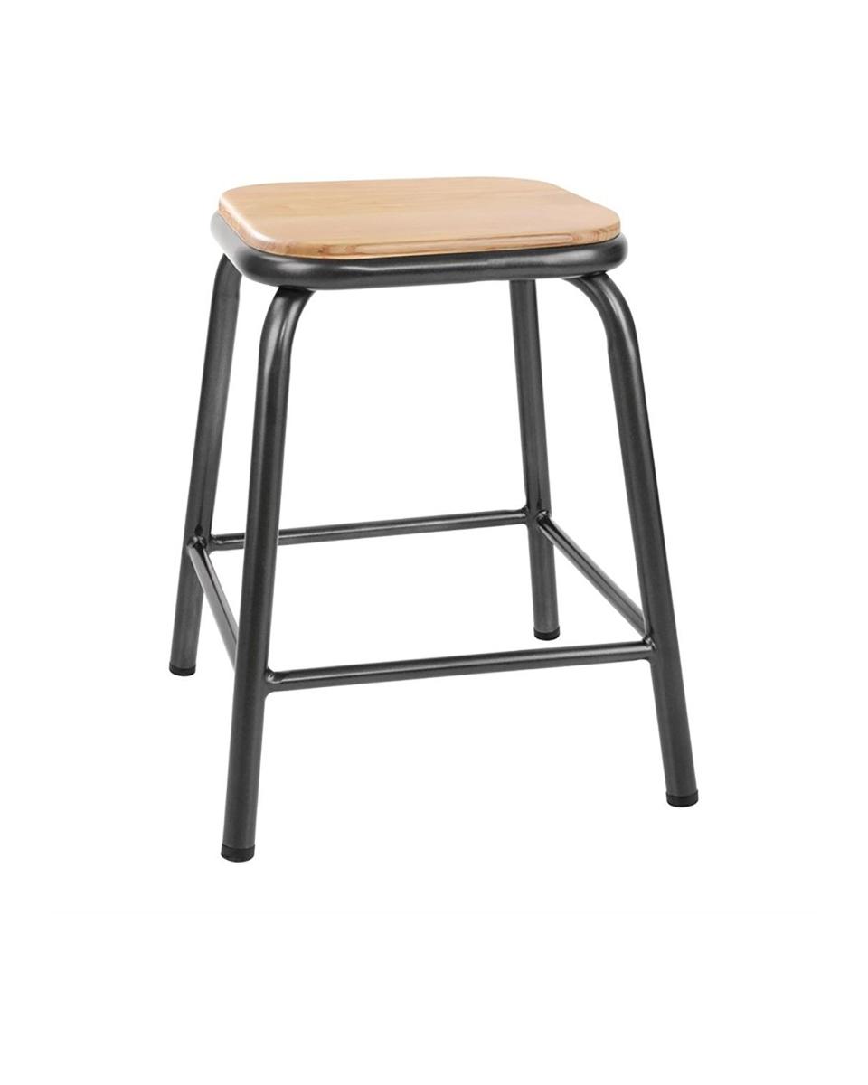 Tabouret de bar - Bas - 4 pièces - Gris - H 47 x 40 x 40 CM - Bolero - FB930