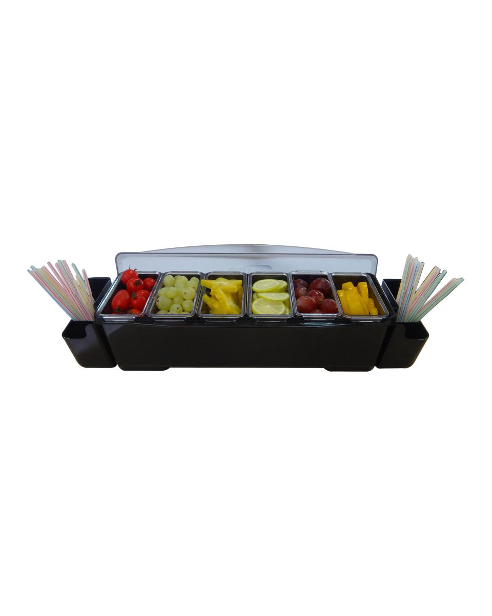 Station de garniture - Extra profonde - 6 parties - Plastique - Bar Professional - GHS6473NW