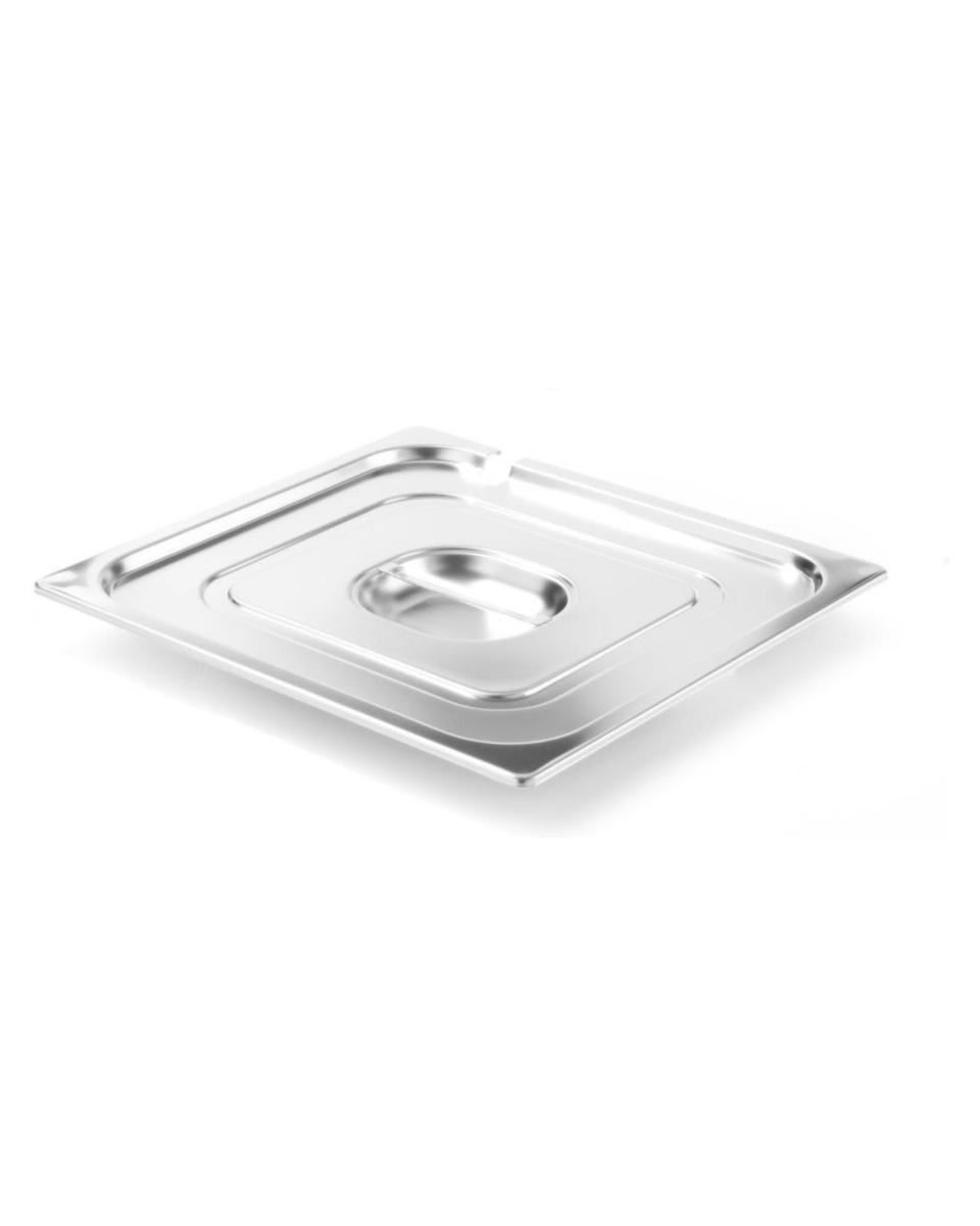 Couvercle Gastronorm avec évidement cuillère - Inox 1810 - 32,5 X 35,4 CM - Hendi - 805114