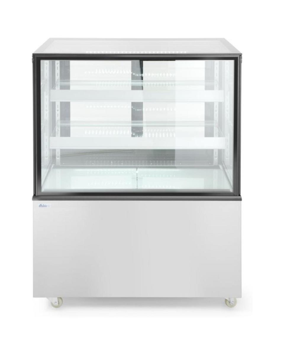 Vitrine réfrigérée 2 étagères - Inox - H 121 X 67,5 X 91,5 CM - Hendi - 233337