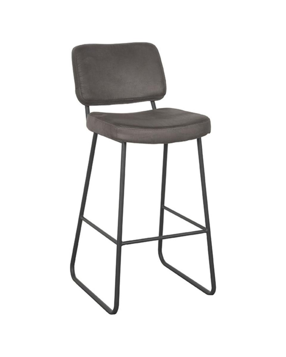 Tabouret de bar - Noah - Hauteur d'assise 78 CM - Microfibre - Anthracite - Promoline